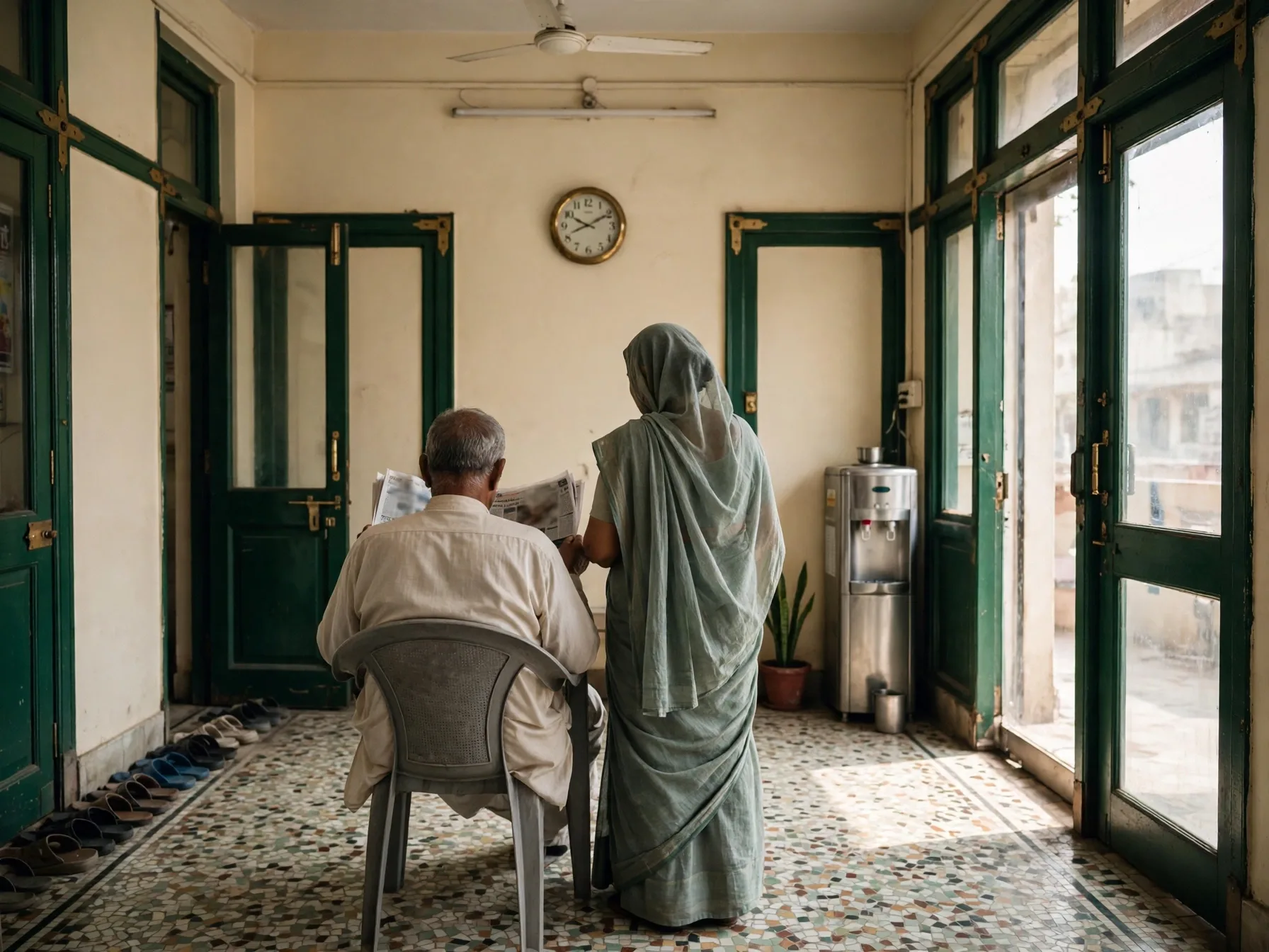 Patients waiting at Grover Dental Clinic, Raja Park — an ordinary weekday morning