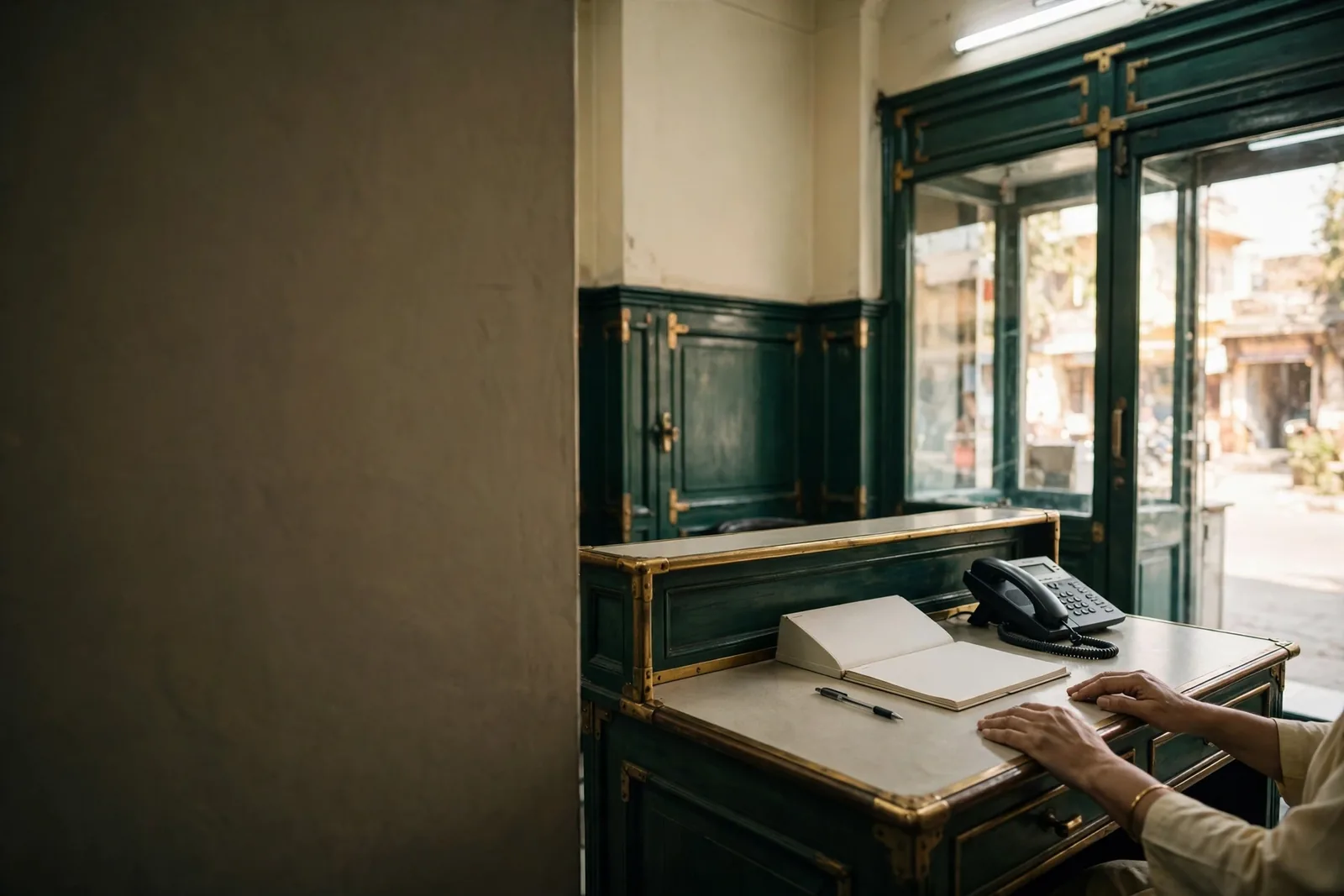The desk at Grover Dental Clinic, where booking questions are answered