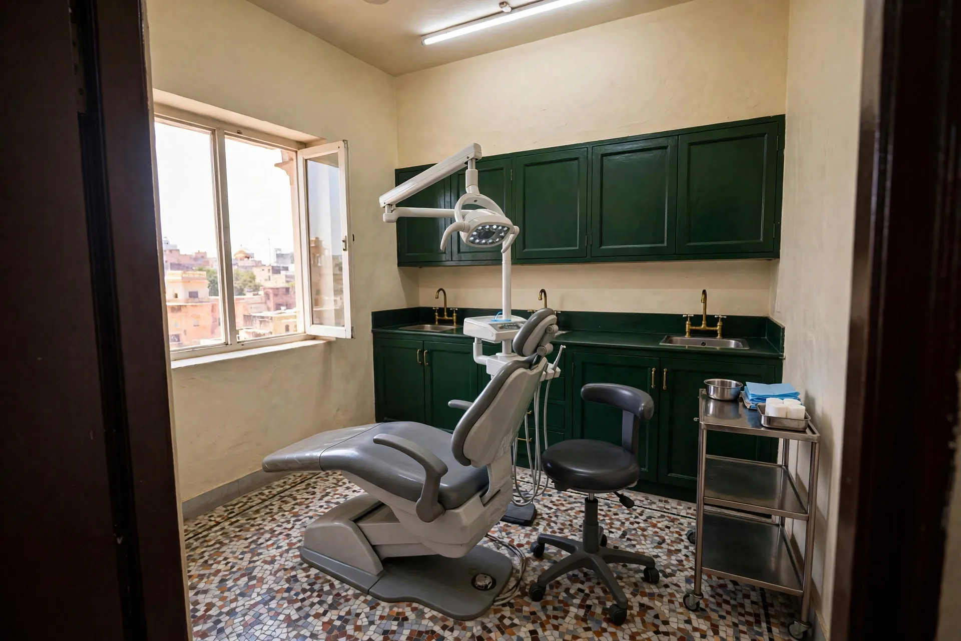 A treatment room, seen from the door